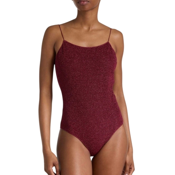 Forever 21 Tops - Forever 21 Shimmering Red Bodysuit Size L